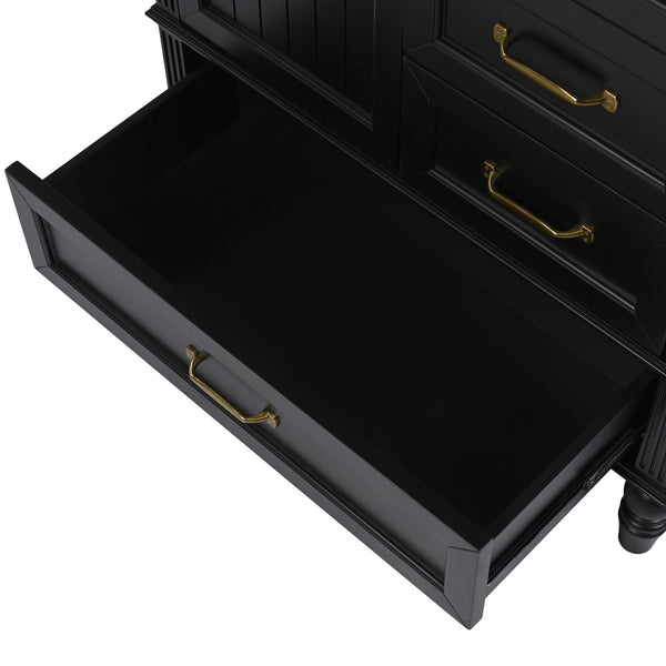 30" Bathroom Vanity With Sink, 3 Drawers, Adjustable Feet