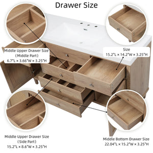 Modern Bathroom Vanity With Sink, Soft Close Drawers