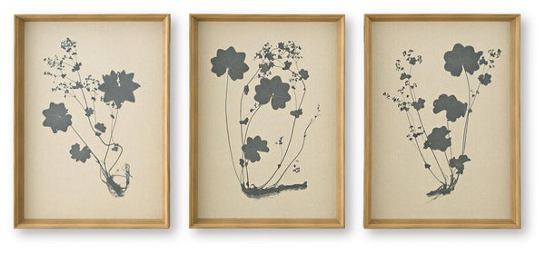 Huddwick - Wall Art Set (Set of 3) - Linen / Black