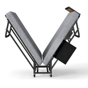 Twin Folding Bed With Headboard & USB Charging Station - Gray