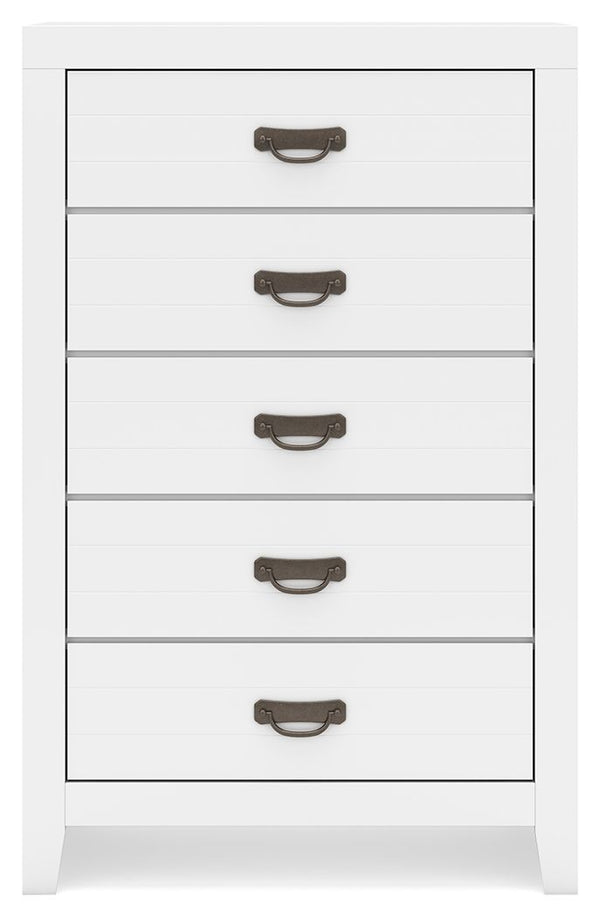 Binterglen - Five Drawer Chest - White