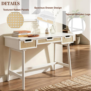 Writing Desk With 3 Drawers For Living Room