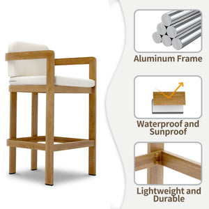 Bar Stool For Gardens And Patio (Set of 2) - Wood