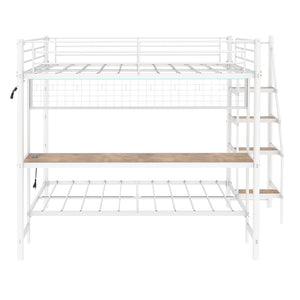 Bunk Bed With Built In Desk And LED Lighting