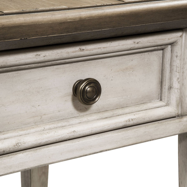 Heartland - Drawer End Table - Antique White / Tobacco Tops