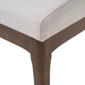 Dining Chairs With Upholstered Seat And Backrest (Set of 2) - Light Beige / Walnut