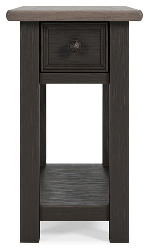 Tyler Creek - Chair Side End Table - Black / Gray