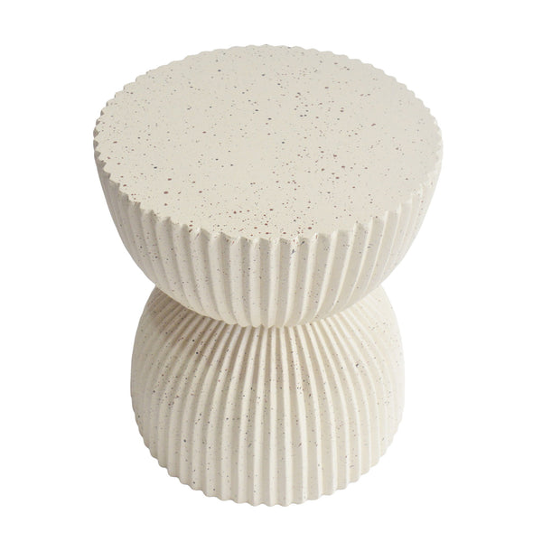 Side Table With Speckled Ribbed Texture