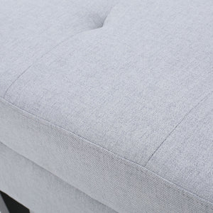 Storage Ottoman With Birch Wood Legs And Cushioned Top For Comfort