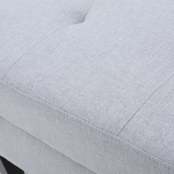 Storage Ottoman With Birch Wood Legs And Cushioned Top For Comfort