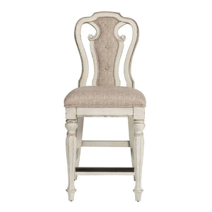 Magnolia Manor - 5 Piece Gathering Table Set - Antique White / Dark Brown