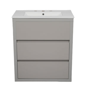 Double Sinks Bathroom Vanity Set With 2 Ceramic Basins
