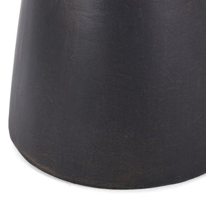 Outdoor Lightweight Concrete End Table With Half Sphere Top - Copper