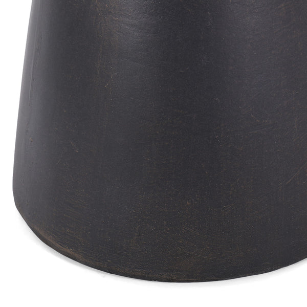 Outdoor Lightweight Concrete End Table With Half Sphere Top - Copper