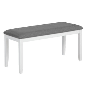 6 Piece Kitchen Dining Set, Rectangular Dining Table With 4 Upholstered Chairs And Bench - Gray / White