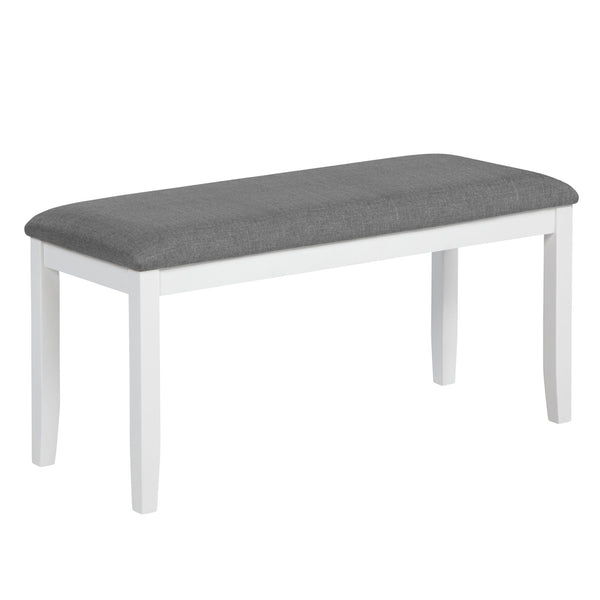 6 Piece Kitchen Dining Set, Rectangular Dining Table With 4 Upholstered Chairs And Bench - Gray / White