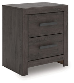 Prendonea - Two Drawer Night Stand - Charcoal