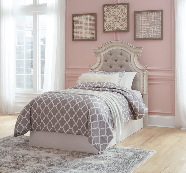 Realyn - Twin UPH Panel Headboard - Chipped White