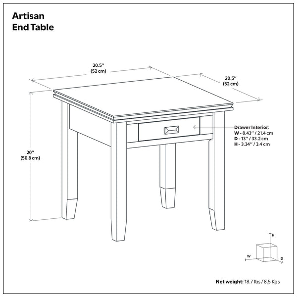 Artisan - End Table - Russet Brown