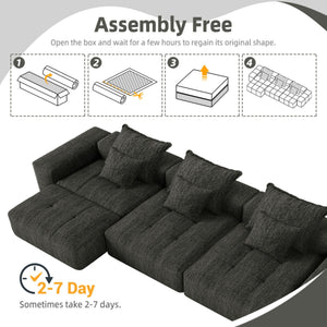 Modern Oversized Diy Combination, Modular Sectional Sofa With Pillows