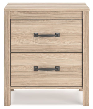 Battelle - Two Drawer Night Stand - Tan