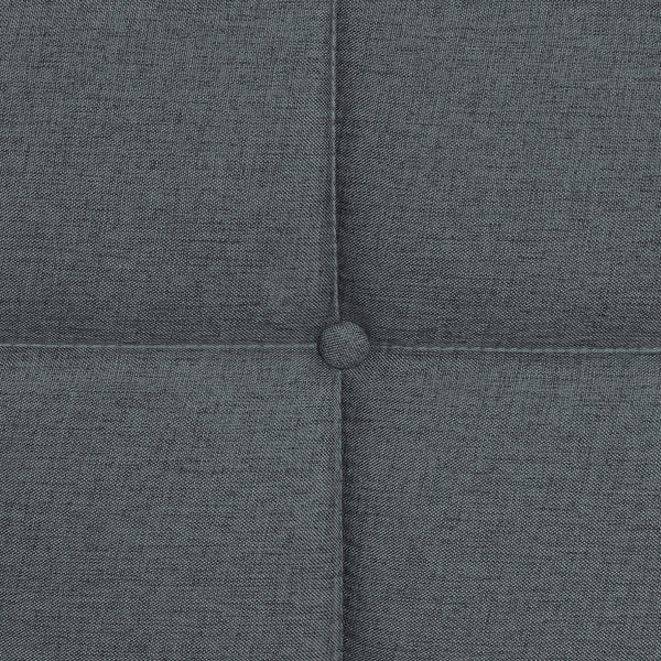 Queen Size Upholstered Platform Bed Frame With Button Tufted Linen Fabric Headboard - Dark Gray