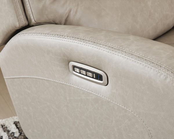 Motion-Max - Swivel Glider Power Recliner - Stonewash