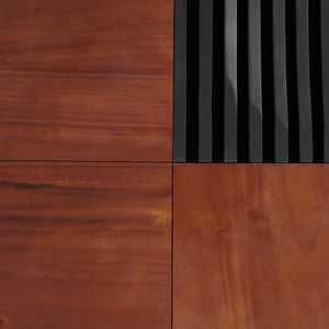 Italian Retro Inspired Acacia Wood Storage Coffee Table - Brown / Black