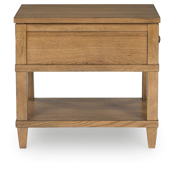 Sharlance - Rectangular End Table - Light Brown