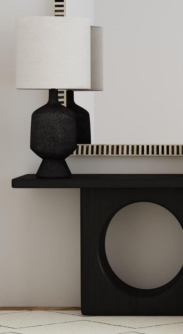 Hartley - Table Lamp - Dark Gray / White