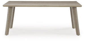 Cliff Trails - Rectangle Dining Table With Umbrella Option - Beige