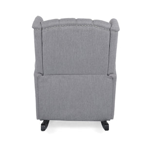 Sheila - Contemporary Fabric Tufted Wingback Rocking Chair - Gray