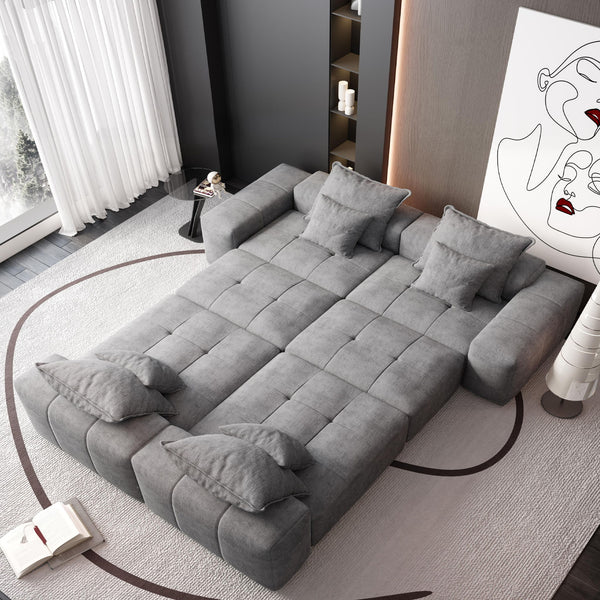 Modern Oversized, Modular Sectional Sofa With Pillows
