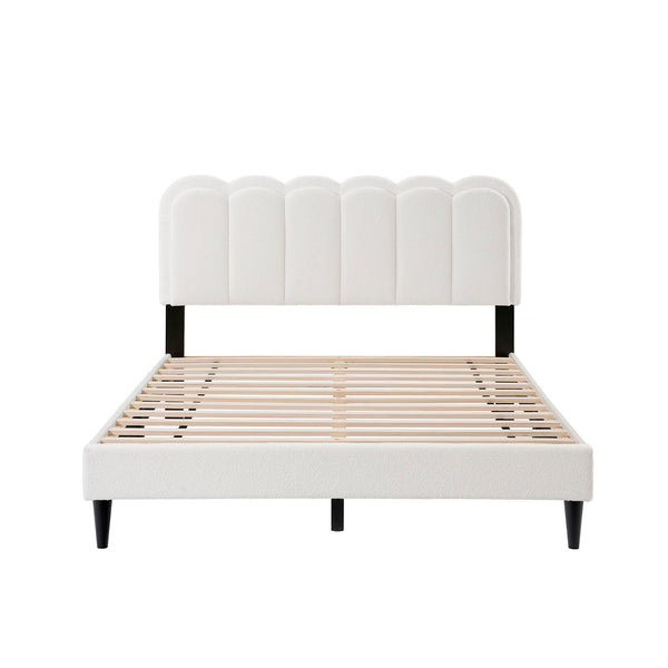 Lambswool Petal Headboard Bed Frame