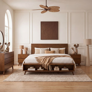 Platform Bed Frame With Footboard Storage