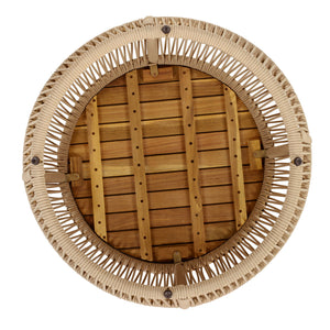 Round Side Table With Rope Frame