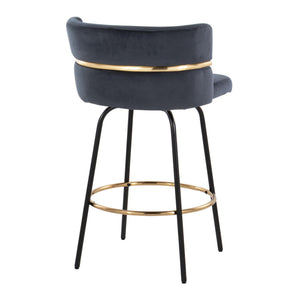 Cinch - Contemporary Fixed Height Counter Stool With Swivel & Round Footrest (Set of 2)