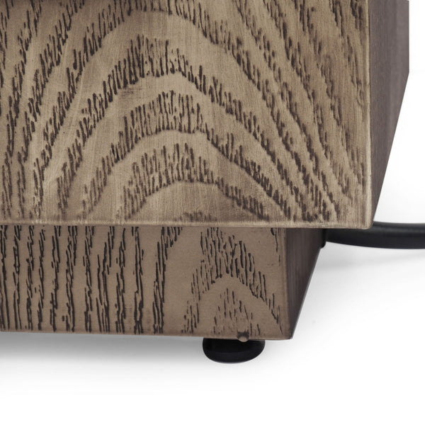 Wellington Square Iron Fire Pit With Wood Pattern Design And 50, 000 Btu Output