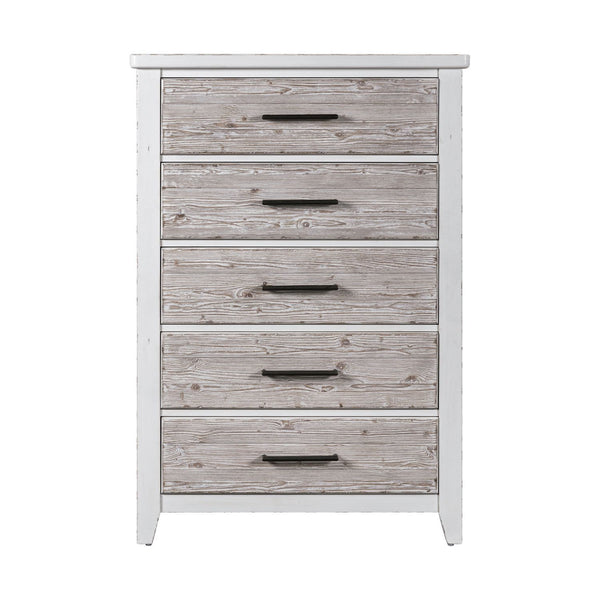 Backroads - 5 Drawer Chest - Weathered White