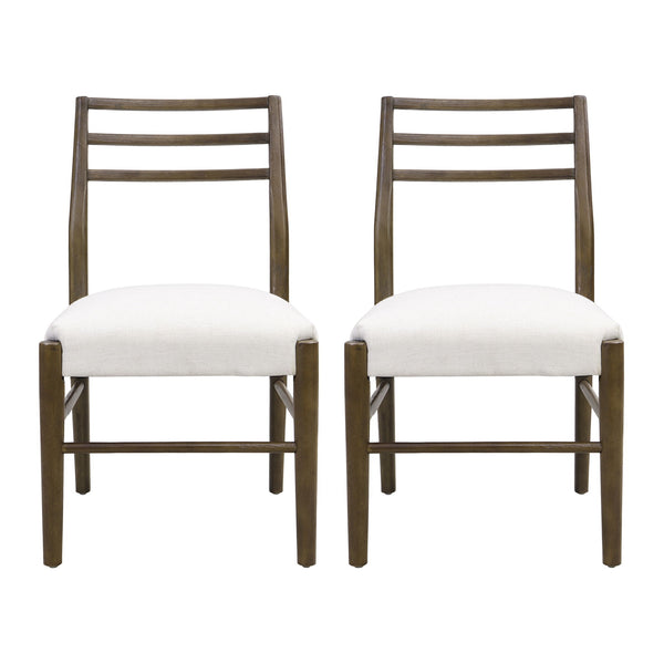 Farmhouse Style Dining Chair Set With Ladder Back Design