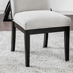 2 Tone Chairs With Tapered Legs (Set of 2) - Beige / Black / Black