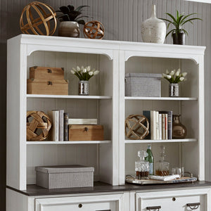 Allyson Park - Bunching Lateral File Hutch - Wirebrushed White / Charcoal