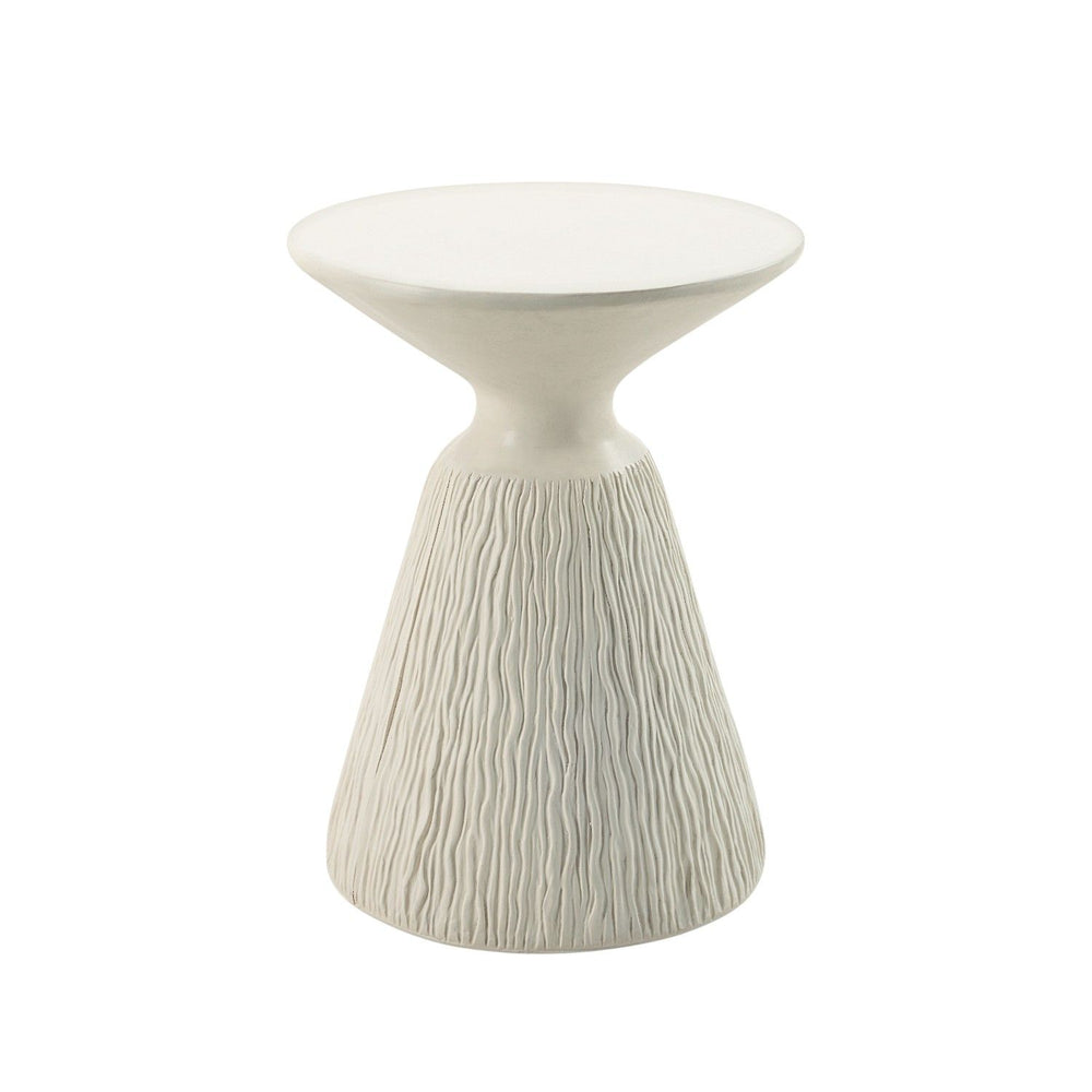 Duane - Fiber Concrete Accent Table - White
