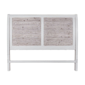 Backroads - King Sleigh Headboard - Weathered White