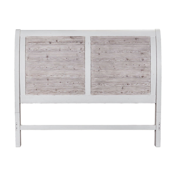 Backroads - King Sleigh Headboard - Weathered White