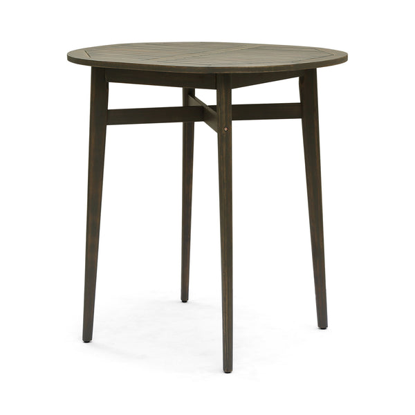 Outdoor Acacia Wood Bar Table With Slat Top