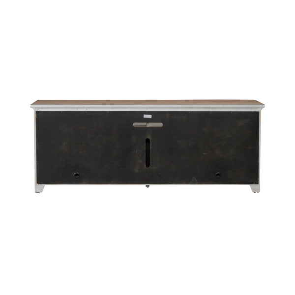 Fireplace TV Consoles - 79" Console With Fire - Medium Brown