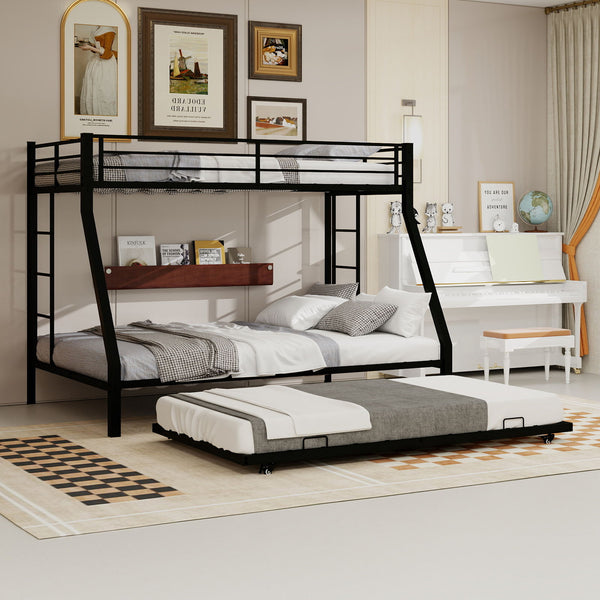 Bunk Bed For Kids, Convertible Frame With Ladders & Guardrail
