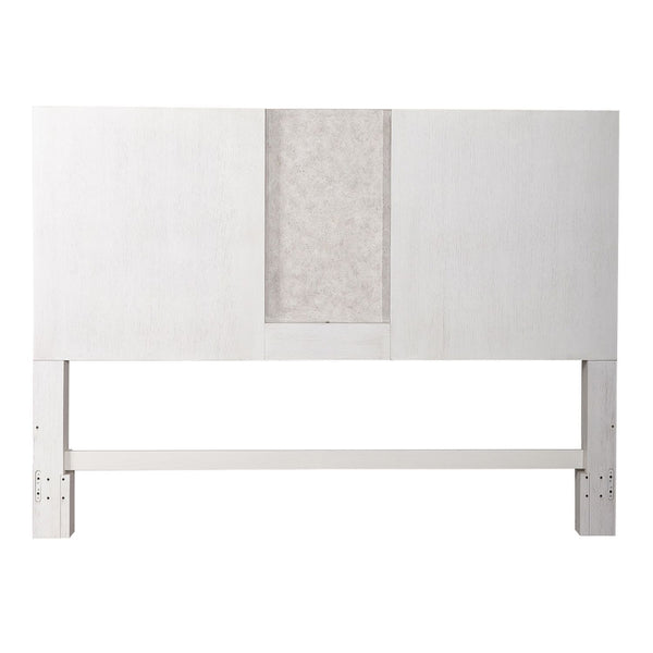 Mirage - King Travertine Panel Headboard - Wirebrushed White