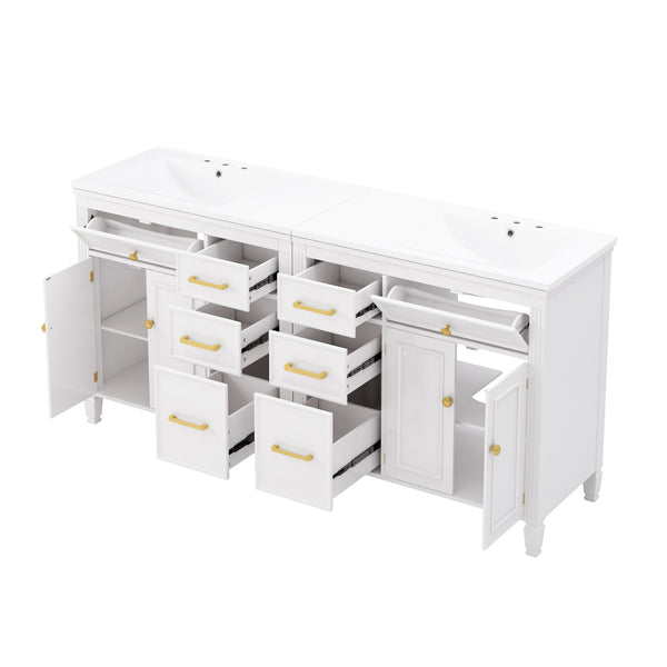 2 Piece Freestanding Bathroom Vanity Set With Sink Top, Reversible Dual Layout